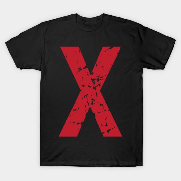 Famous X - Red Monogram Letter T-Shirt by GDCdesigns